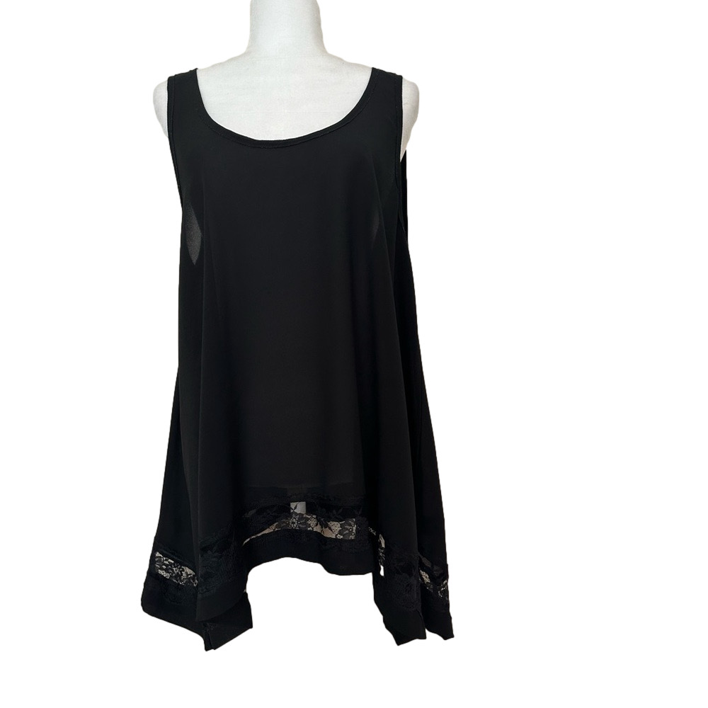 Cherish Sheer Sleeveless Shark Bite Tank Cover